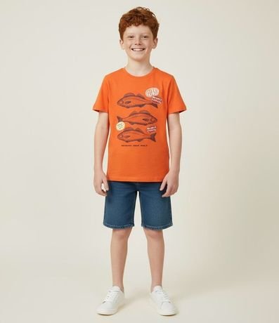 Remera Infantil Regular con Estampa de Peces - Talle 5 a 14 años 1
