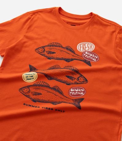 Remera Infantil Regular con Estampa de Peces - Talle 5 a 14 años 5