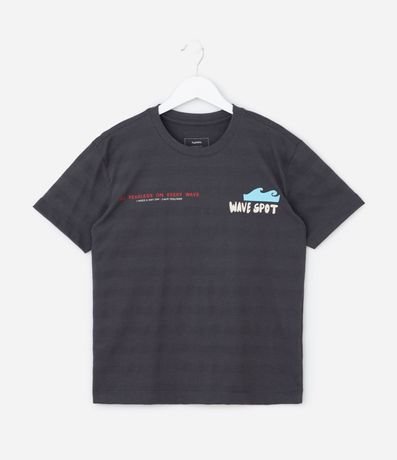 Remera Infantil con Estampa de Surf Texturizada - Talle 5 a 14 años