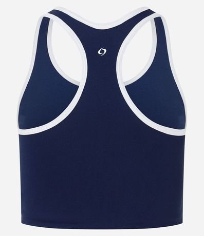 Top Deportivo Nadador sin Copa en Microfibra con Frisos Contrastantes 6