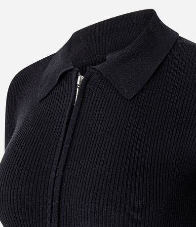 Blusa Manga Larga en Punto Texturizado con Cremallera Delantera 5