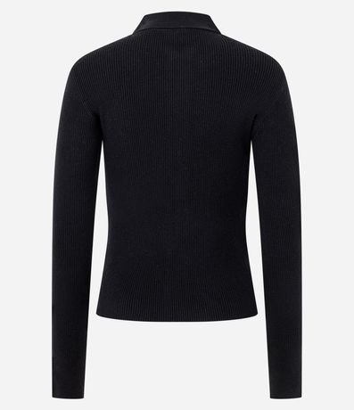 Blusa Manga Larga en Punto Texturizado con Cremallera Delantera 6