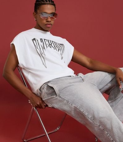 Musculosa de Algodón con Estampado de Letras Blackout 3