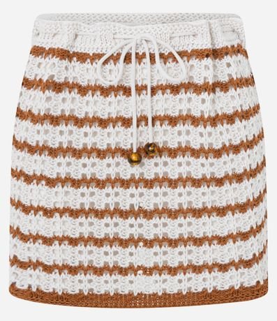 Salida de Playa Pollera Ganchillo con Rayas y Lazo 4