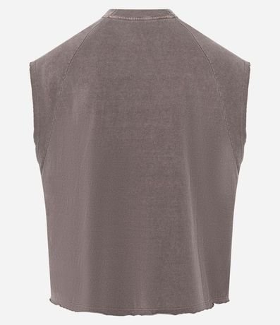 Musculosa Boxy en Algodón con Estampa Lettering y Efecto Desteñido 6