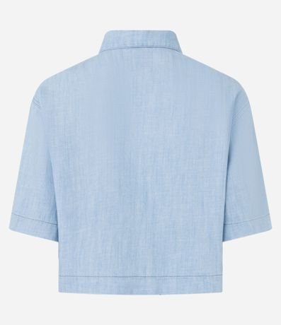 Camisa Boxy en Jeans con Cuello Polo 5