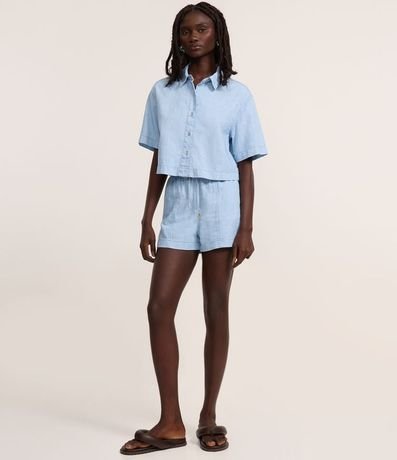 Camisa Boxy en Jeans con Cuello Polo 2