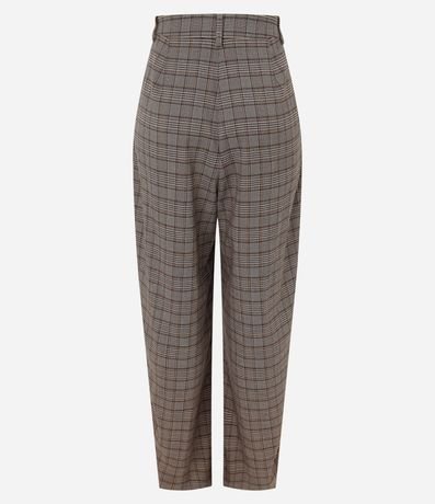 Pantalón Barrel en Sastrería con Estampado de Cuadros 6