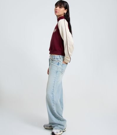 Saco Algodón con Bordado Lettering y Mangas Contrastantes 2