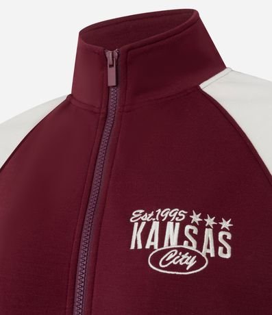 Saco Algodón con Bordado Lettering y Mangas Contrastantes 5