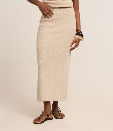 Pollera Recta Midi en Punto con Cintura Elástica 3