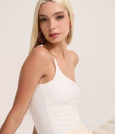 Body Hombro Único en Jersey con Adornos en el Bretel 4