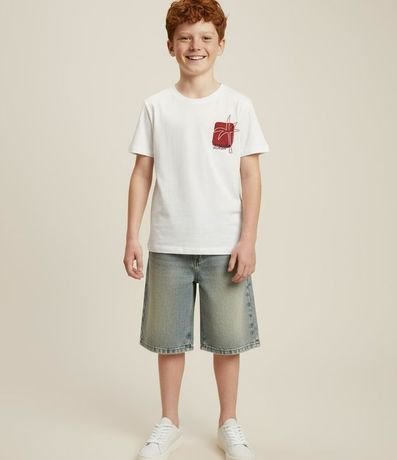 Remera Infantil Estampa Frente y Espalda Palmera de Playa - Talle 5 a 14 años 1