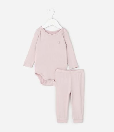 Conjunto Infantil Térmico con Body Manga Larga y Pantalón – Talle RN a 24 Meses