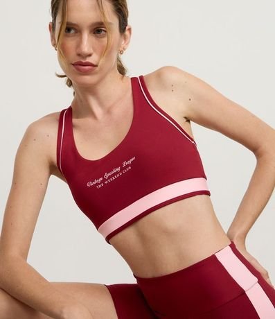 Top Copa Nadador con Lettering y Biés Contrastantes