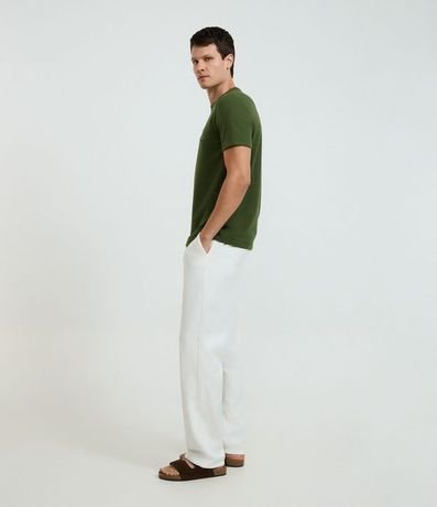 Remera Regular en Algodón Texturizado con Estampa Tropical 5