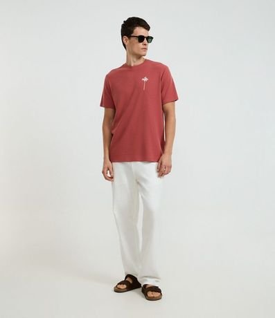 Remera Regular en Algodón con Textura y Bordado Vintage Forest 2