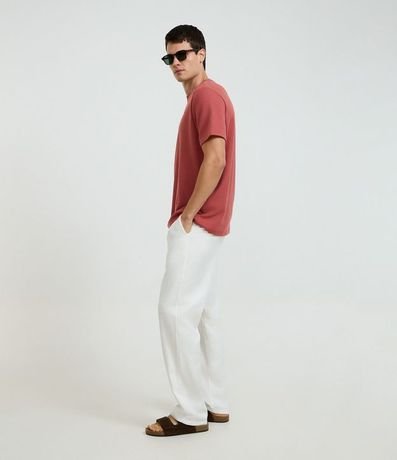 Remera Regular en Algodón con Textura y Bordado Vintage Forest 4