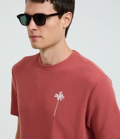 Remera Regular en Algodón con Textura y Bordado Vintage Forest 5