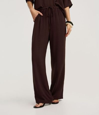 Pantalón Recto Cintura Alta en Airflow con Lazo en la Cintura 3