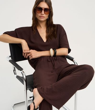 Blusa en Airflow con Escote V y Mangas Amplias 5