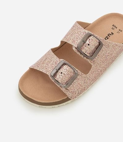 Ojota Infantil en PU con Hebilla y Brillo - Talle 28 al 34 3