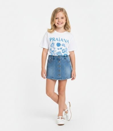 Remera Infantil Over con Estampa Playera - Talle 5 a 16 años