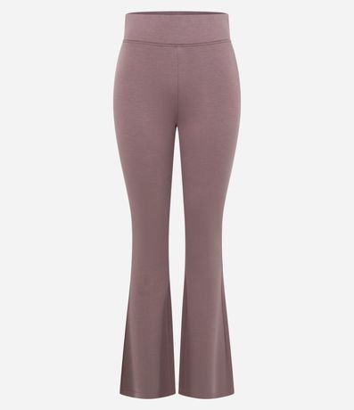 Pantalón Flare en Microfibra con Cintura Ancha