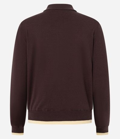 Blusa en Punto con Cuello Polo y Detalles Contrastantes 6