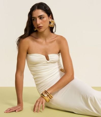 Blusa en Jesery con Fruncidos y Adorno en el Busto 4