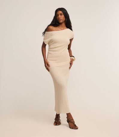 Blusa Texturizada en Punto con Escote Asimétrico 2