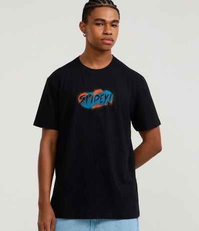 Remera Comfort T-Shirt en Media Malla con Estampa  Spider Man