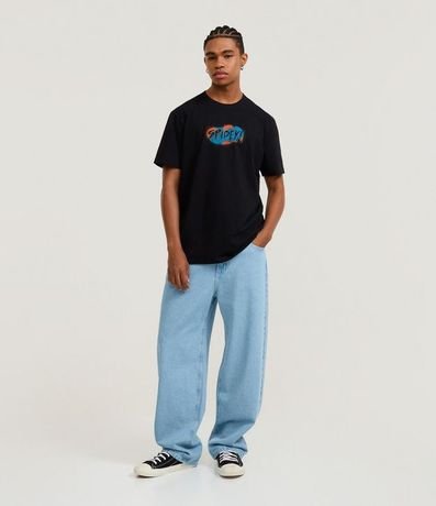 Remera Comfort T-Shirt en Media Malla con Estampa  Spider Man 2