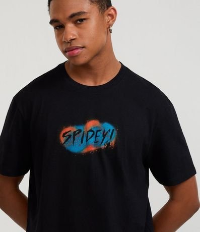 Remera Comfort T-Shirt en Media Malla con Estampa  Spider Man 4