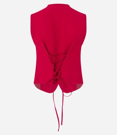 Chaleco Sastre en Viscosa con Botones y Lazo 7