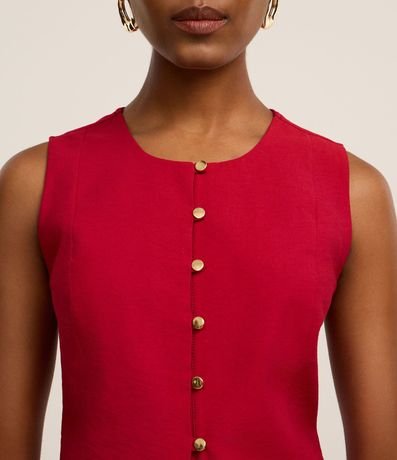 Chaleco Sastre en Viscosa con Botones y Lazo 3