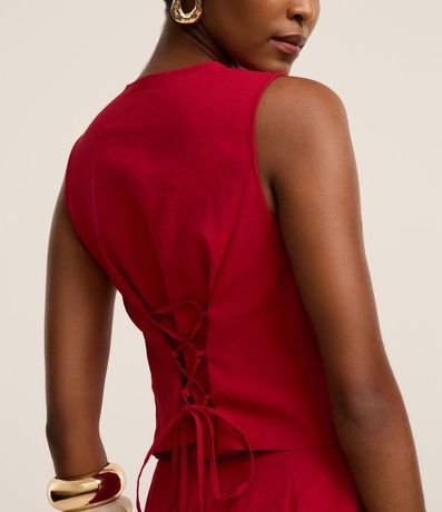 Chaleco Sastre en Viscosa con Botones y Lazo 4