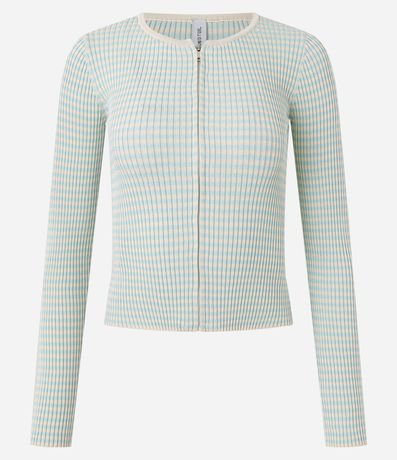 Cardigan en Punto con Cremallera Doble y Cuello Redondo 4