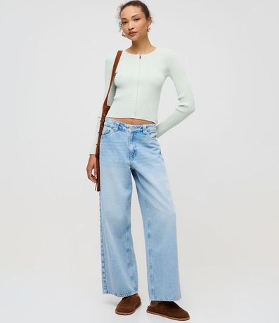 Cardigan en Punto con Cremallera Doble y Cuello Redondo 2