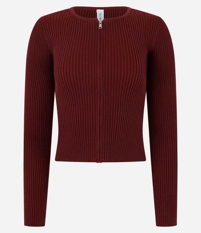 Cardigan en Punto con Cremallera Doble y Cuello Redondo 4