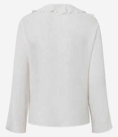 Blusa Texturizada en Viscosa con Volado de Escote 7