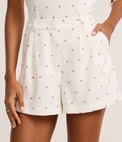 Bermuda Recta Sastre en Piquet con Estampa de Lunares 3