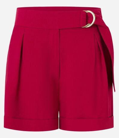 Short Sastre Cintura Alta en Viscosa con Cinto y Hebillas 5