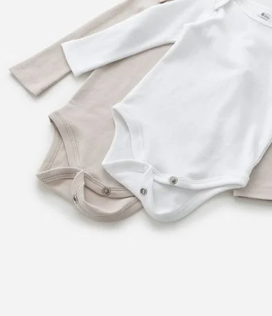 Kit 02 Bodies Infantiles en Rib con Manga Larga - Talle RN a 24 meses 6