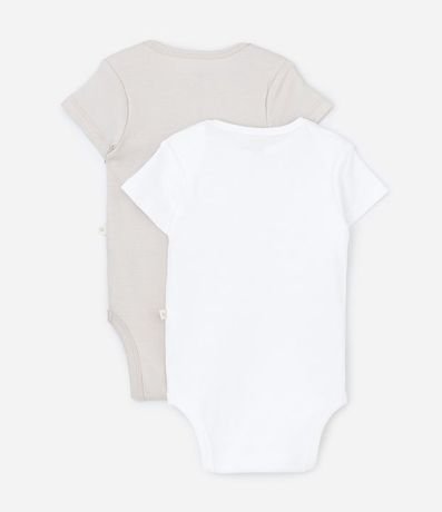 Kit 02 Bodies Básicos en Suedine con Cuello Americano - Talle RN a 18 meses 2