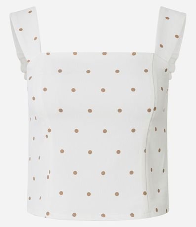 Blusa Texturizado en Piquet con Bretel Ancho y Estampa de Lunares 5