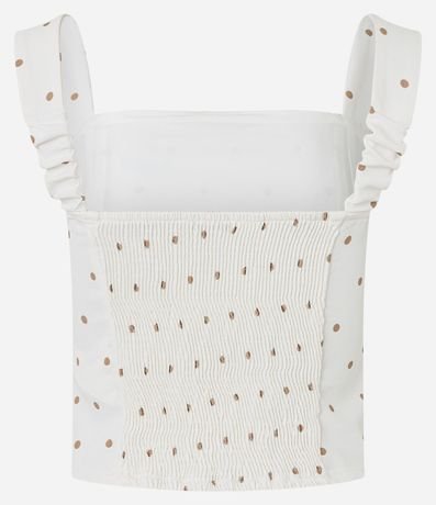 Blusa Texturizado en Piquet con Bretel Ancho y Estampa de Lunares 8