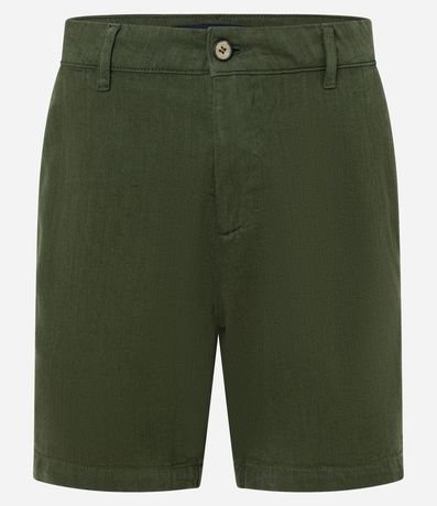 Bermuda en Sarga con Bolsillo Único en la Espalda 5