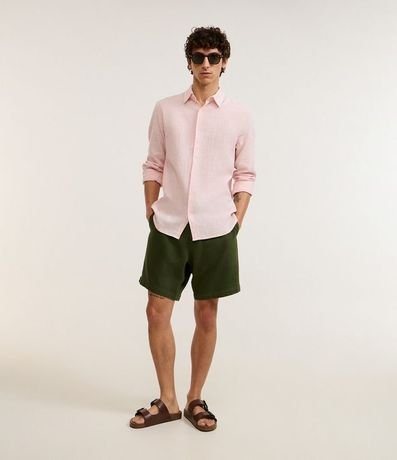 Bermuda en Sarga con Bolsillo Único en la Espalda