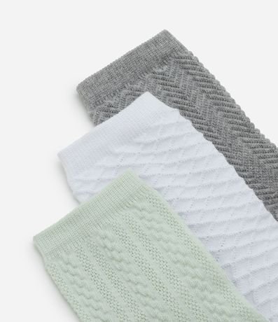 Kit 03 Medias Cano Mediano en Algodón Texturizado 4